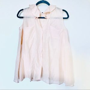 Pale pink Chiffon Sleeveless blouse Lightweight